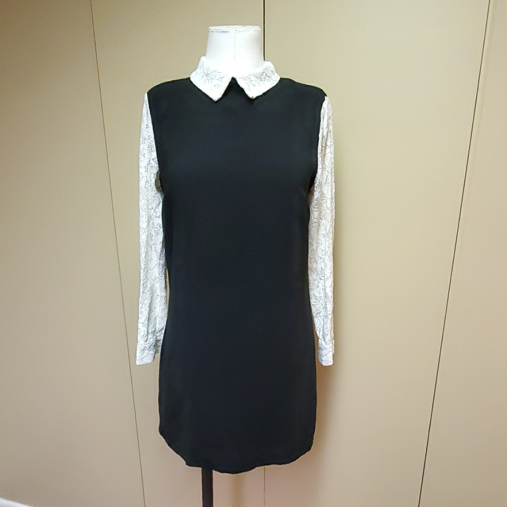 Forever 21 blk/wht mod 60s 70s dress